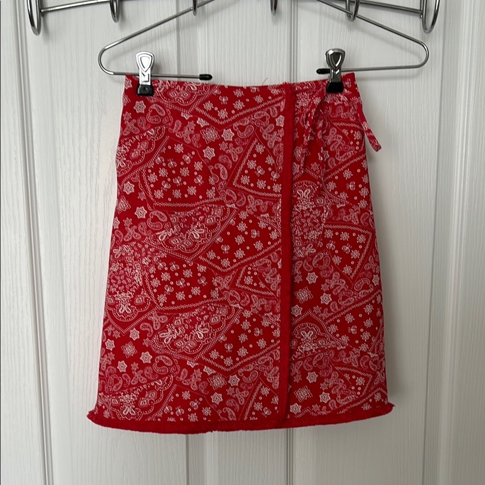 Red Paisley Women's Skirt